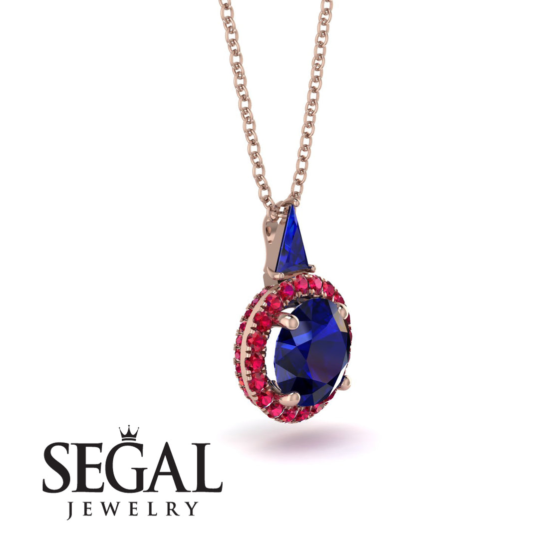 Hidden Halo Sapphire Necklace - Joanna No. 59