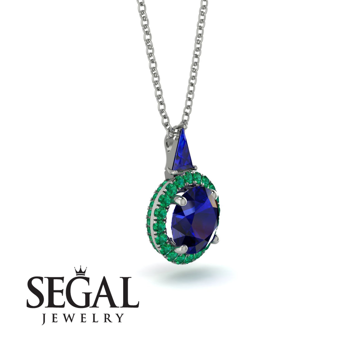 Hidden Halo Sapphire Necklace - Joanna No. 30