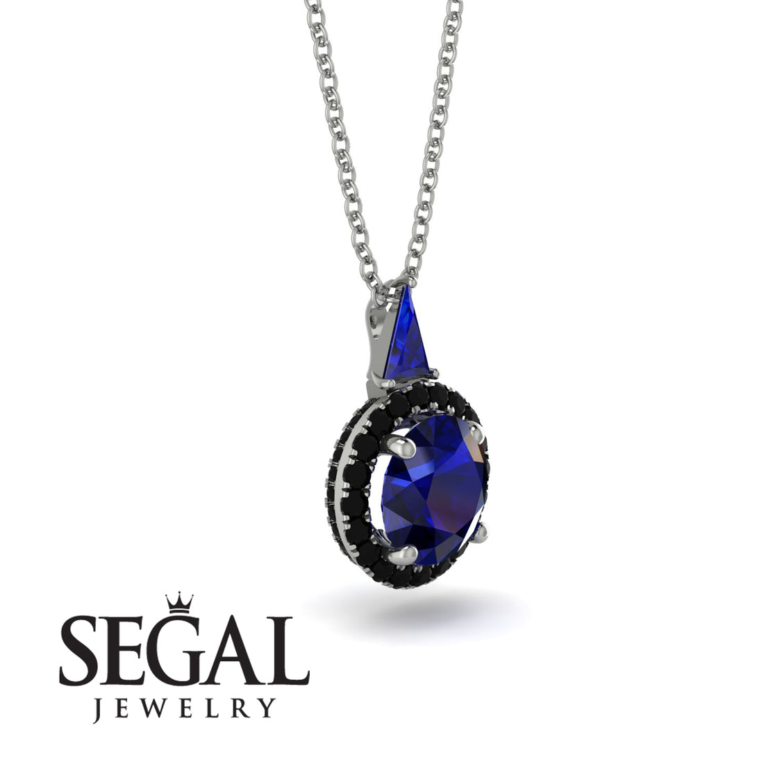 Hidden Halo Sapphire Necklace - Joanna No. 45