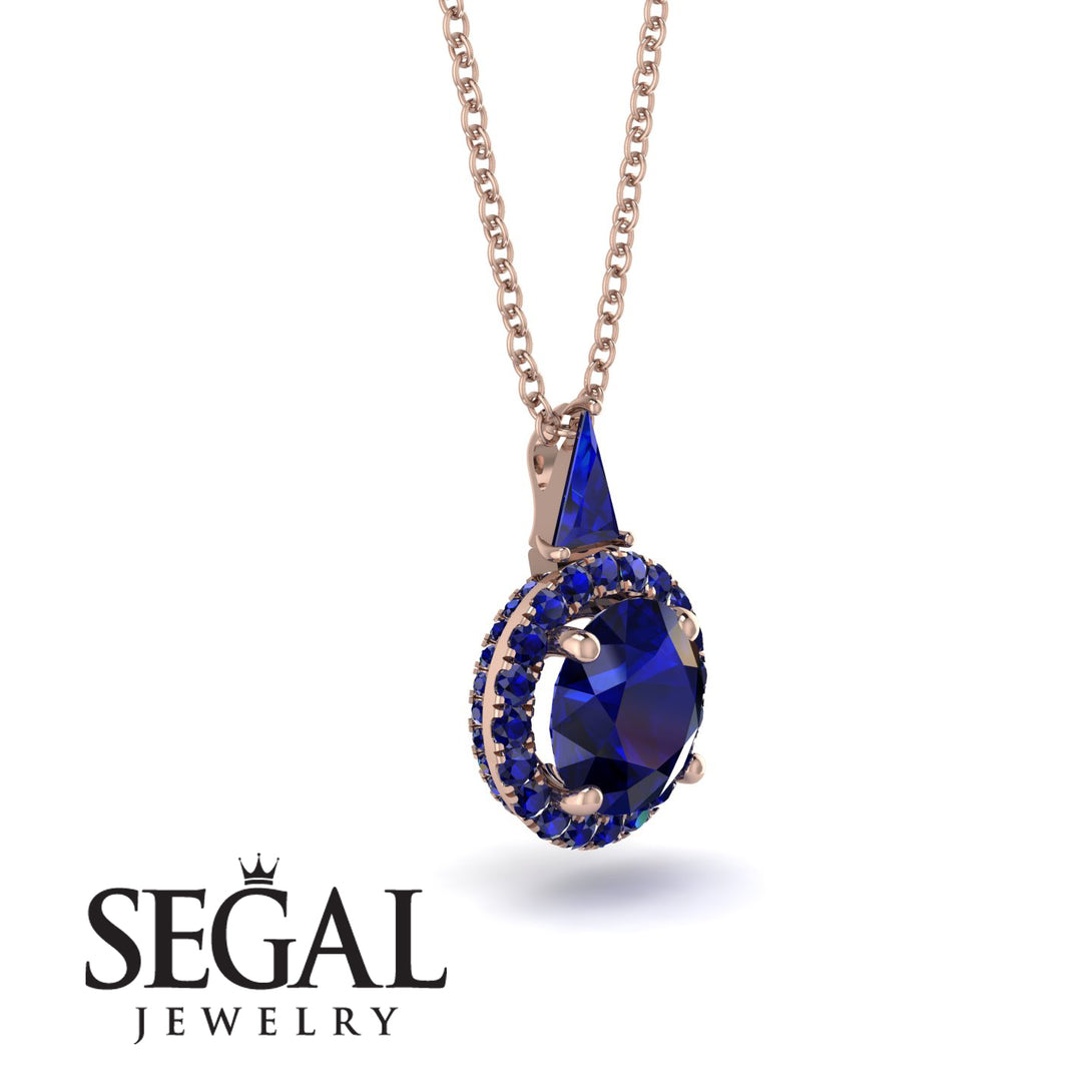Hidden Halo Sapphire Necklace - Joanna No. 74