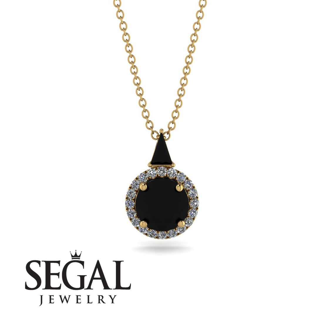 Hidden Halo Black Diamond Necklace - Joanna No. 7