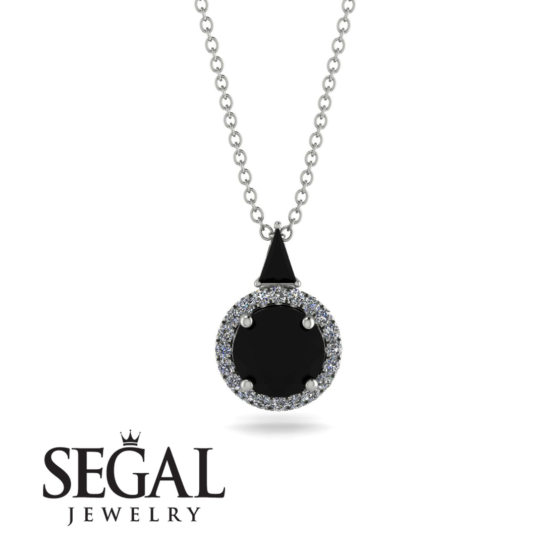 Hidden Halo Black Diamond Necklace - Joanna No. 9