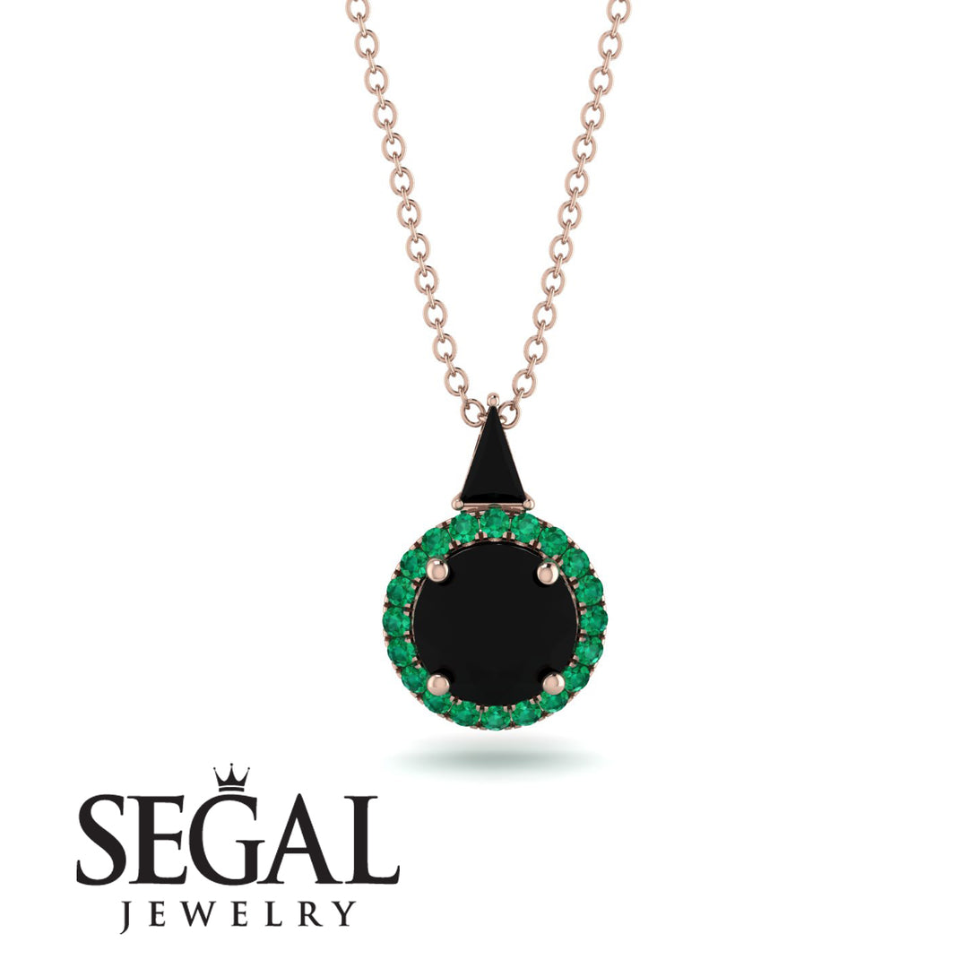 Hidden Halo Black Diamond Necklace - Joanna No. 23