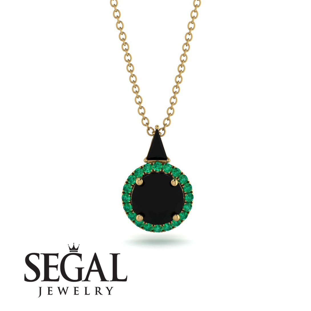 Hidden Halo Black Diamond Necklace - Joanna No. 22
