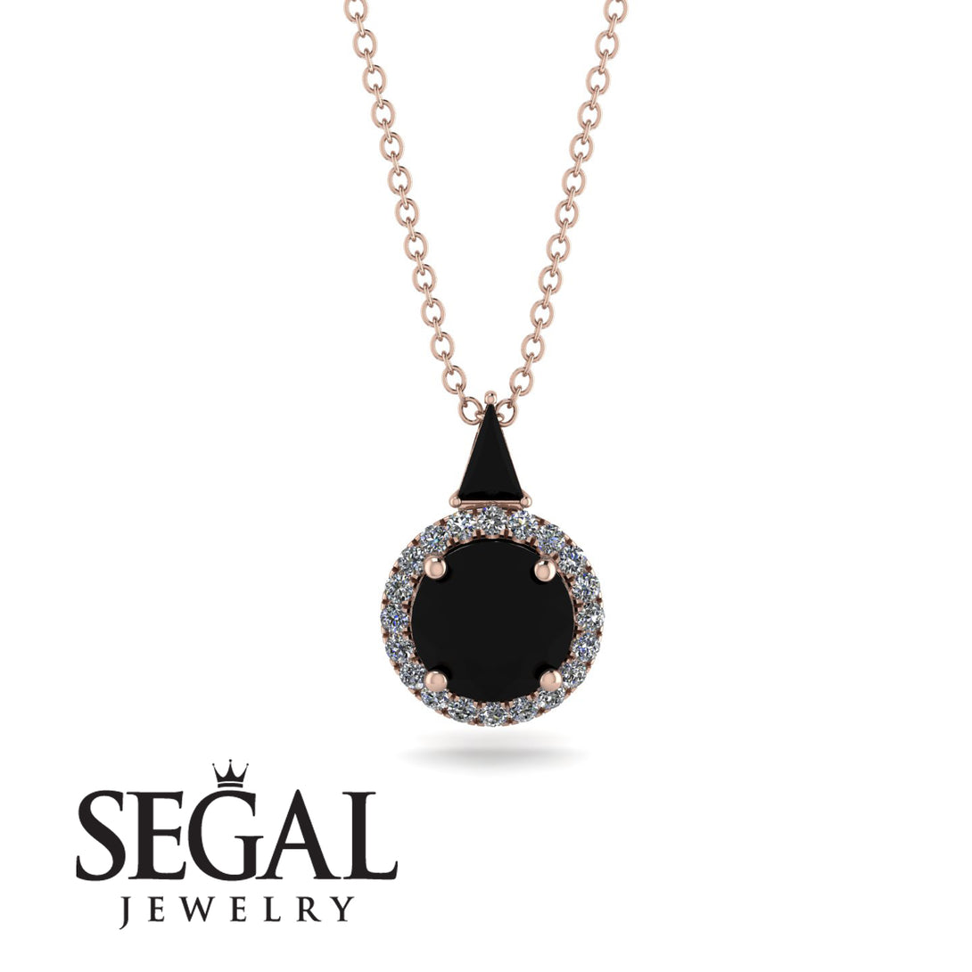 Hidden Halo Black Diamond Necklace - Joanna No. 8