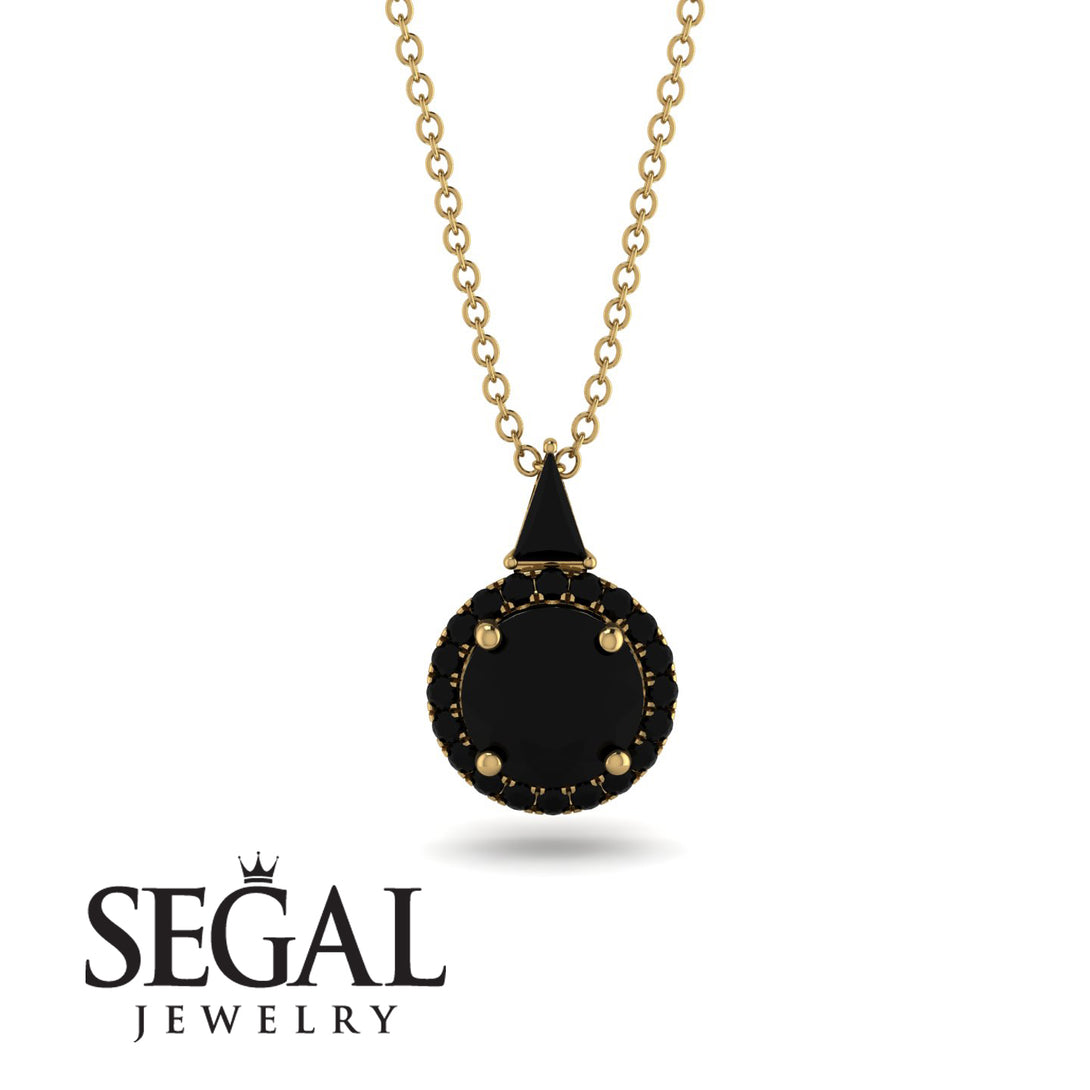 Hidden Halo Black Diamond Necklace - Joanna No. 37