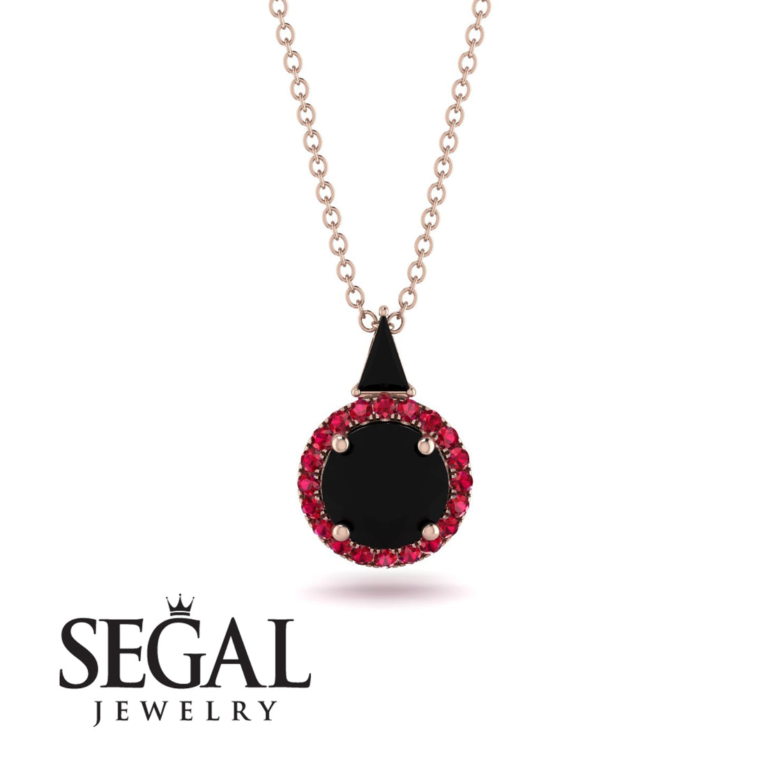 Hidden Halo Black Diamond Necklace - Joanna No. 53
