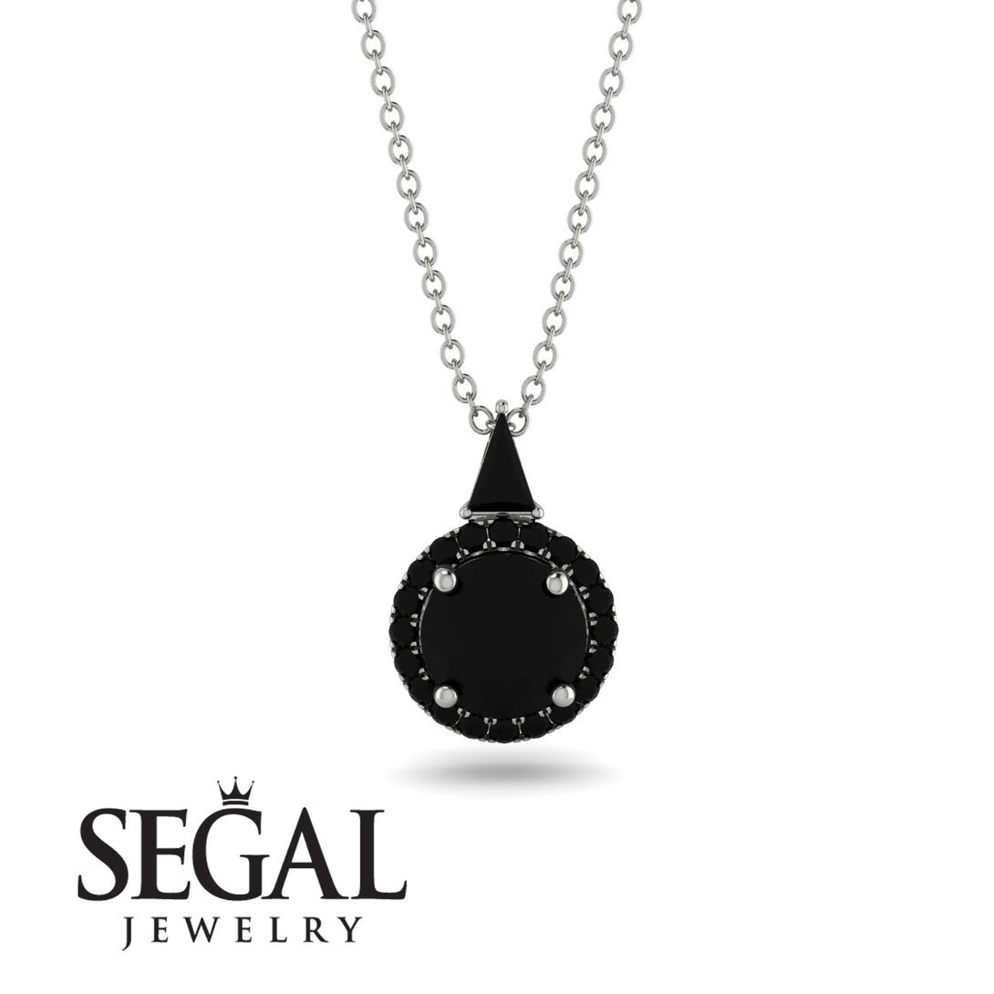 Hidden Halo Black Diamond Necklace - Joanna No. 39