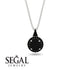 Hidden Halo Black Diamond Necklace - Joanna No. 39