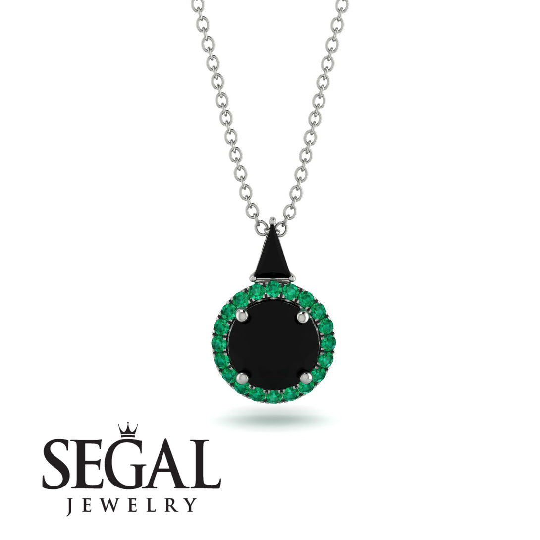 Hidden Halo Black Diamond Necklace - Joanna No. 24