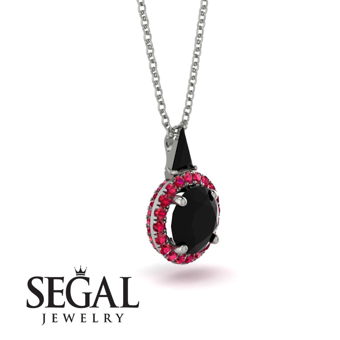 Hidden Halo Black Diamond Necklace - Joanna No. 54