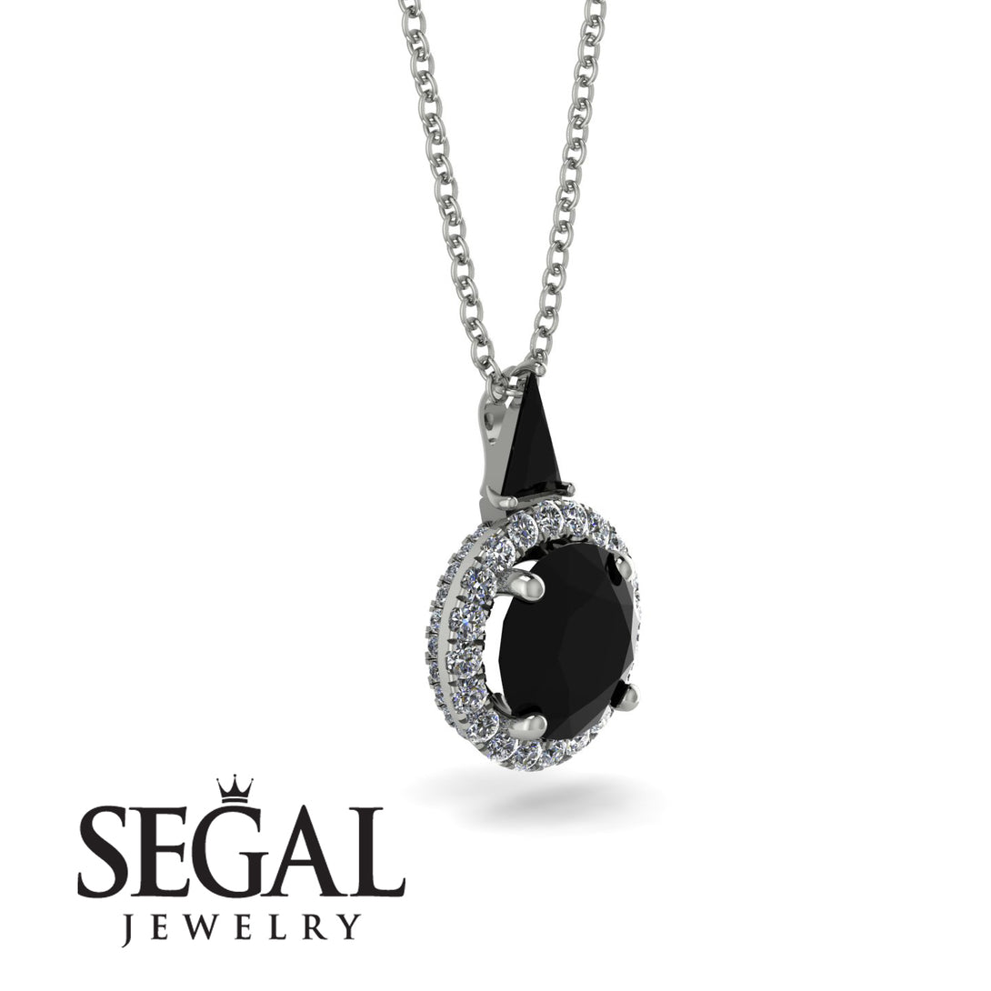 Hidden Halo Black Diamond Necklace - Joanna No. 9