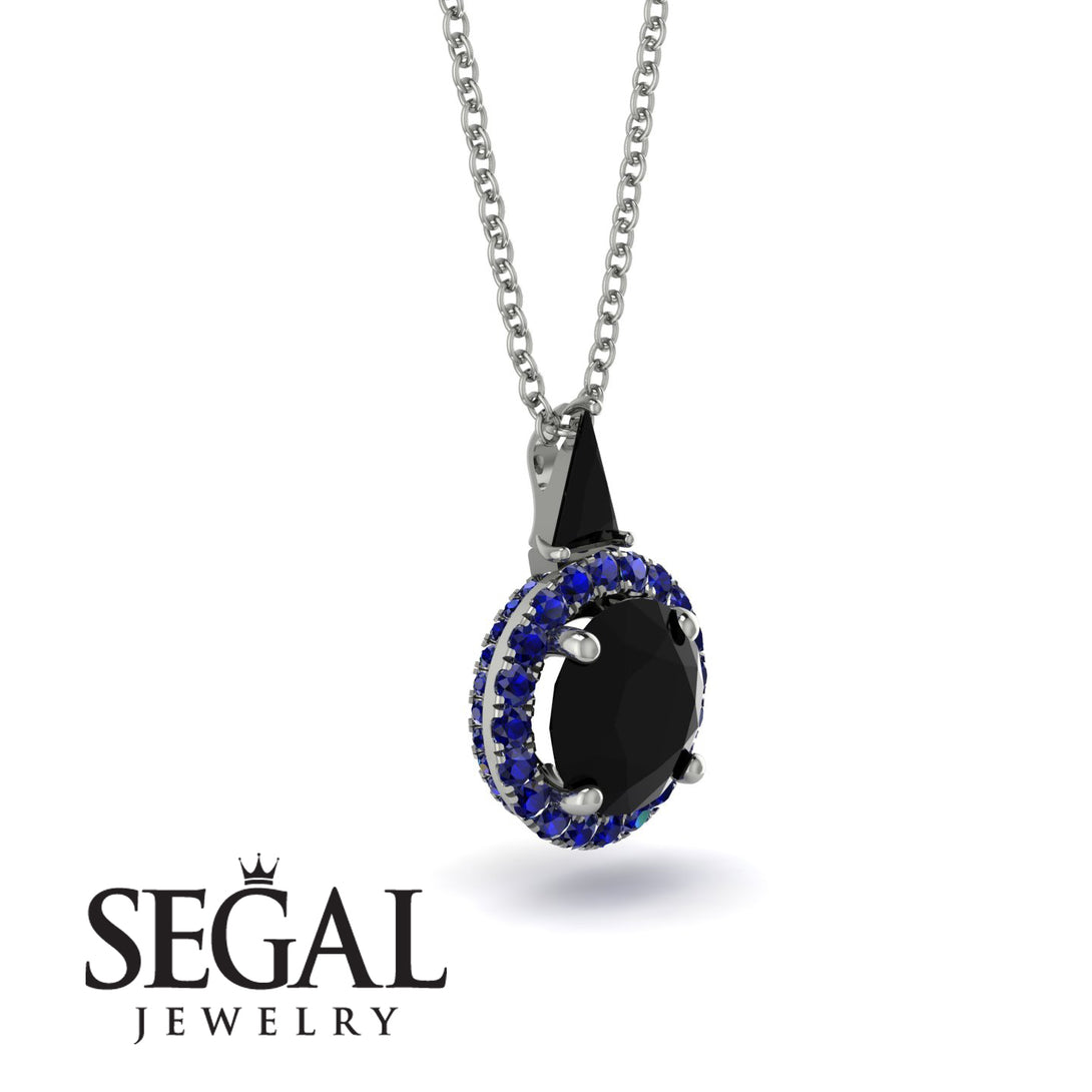 Hidden Halo Black Diamond Necklace - Joanna No. 69