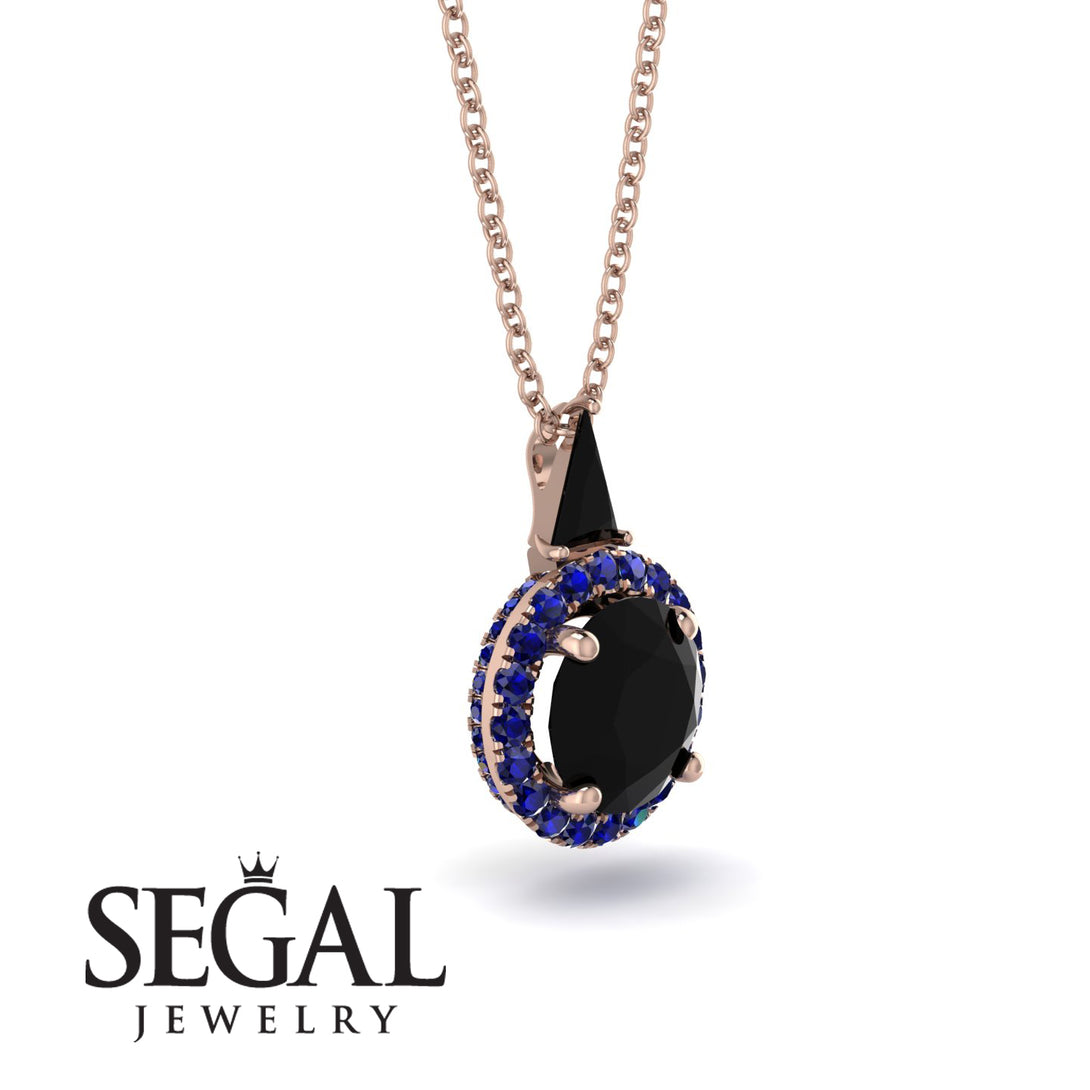 Hidden Halo Black Diamond Necklace - Joanna No. 68