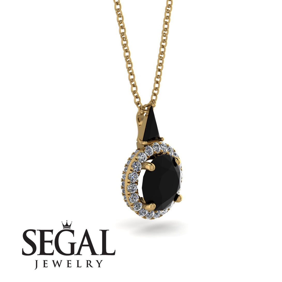 Hidden Halo Black Diamond Necklace - Joanna No. 7