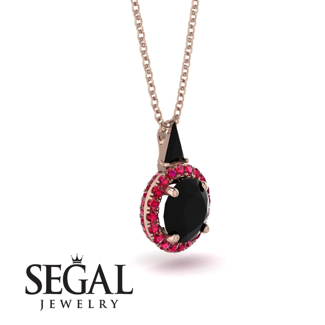 Hidden Halo Black Diamond Necklace - Joanna No. 53