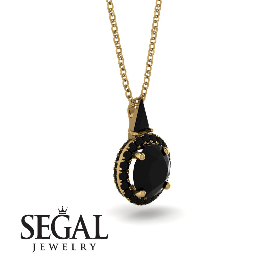 Hidden Halo Black Diamond Necklace - Joanna No. 37