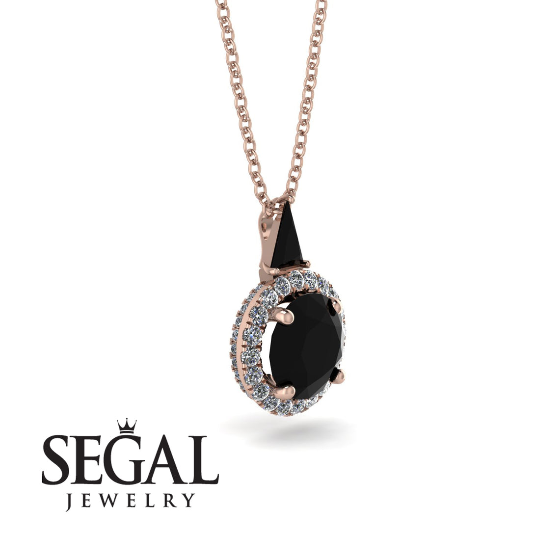 Hidden Halo Black Diamond Necklace - Joanna No. 8