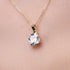 Hidden Halo Cushion Diamond Necklace - Alivia No. 1