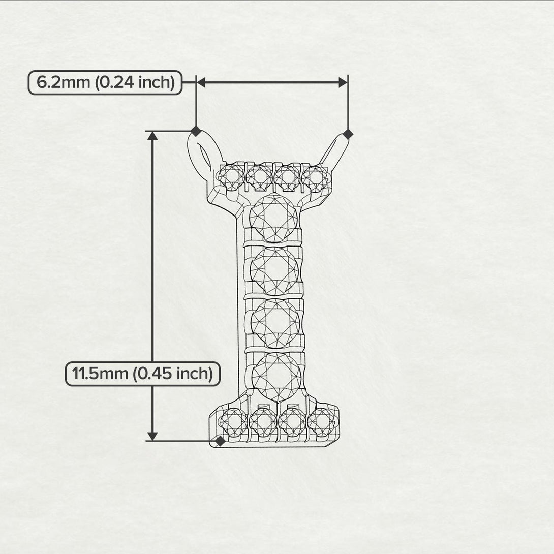 Diamond Gold Initial Necklace - I