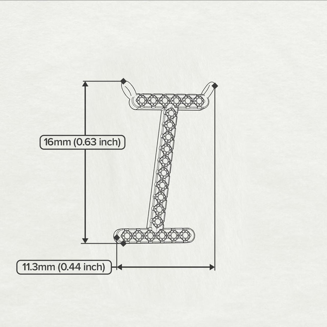 Diamond Gold Letter Necklace - I