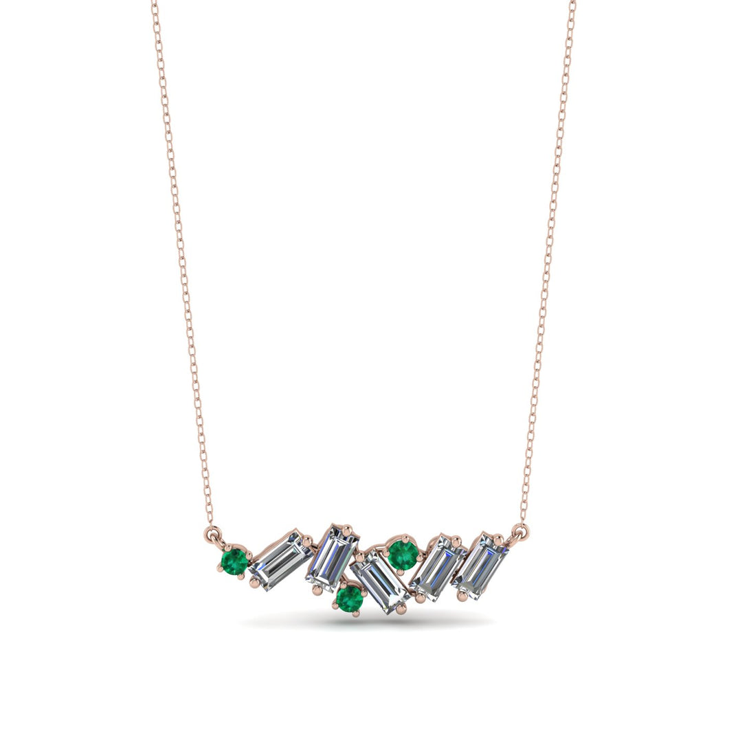 Baguette Emerald Necklace - Arielle No. 5