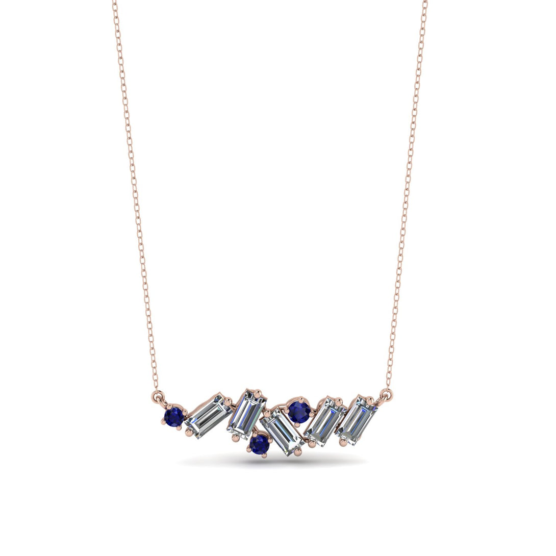 Baguette Sapphire Necklace - Arielle No. 14
