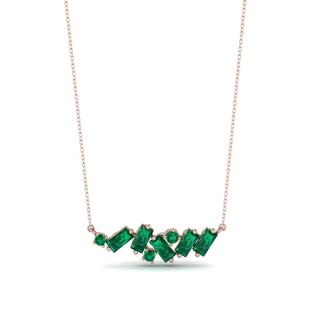 Baguette Emerald Necklace - Arielle No. 20