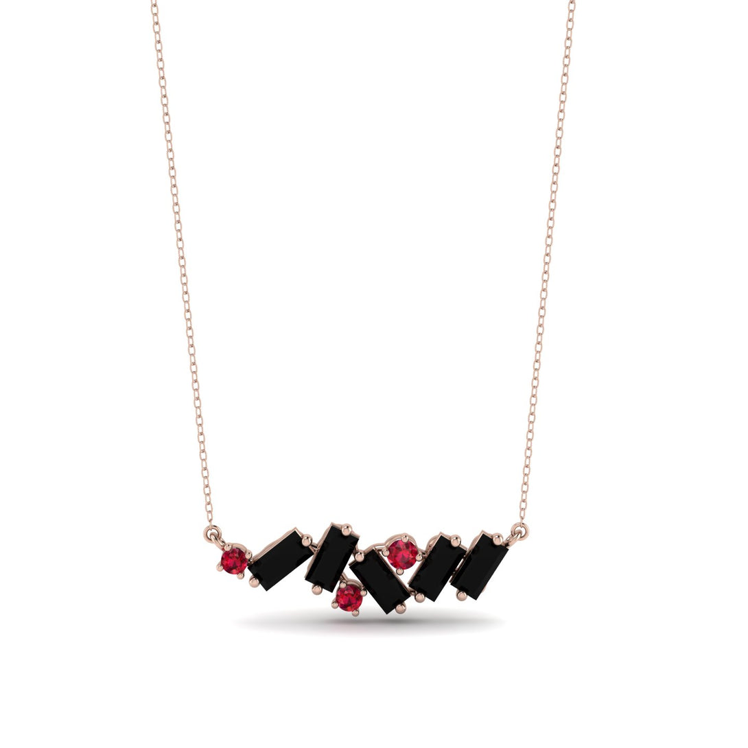 Baguette Ruby Necklace - Arielle No. 41