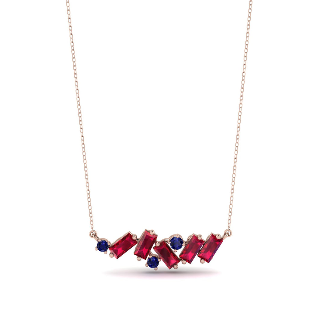 Baguette Sapphire Necklace - Arielle No. 59