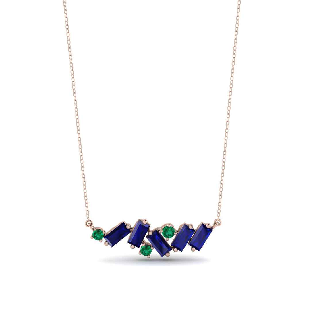Baguette Emerald Necklace - Arielle No. 65