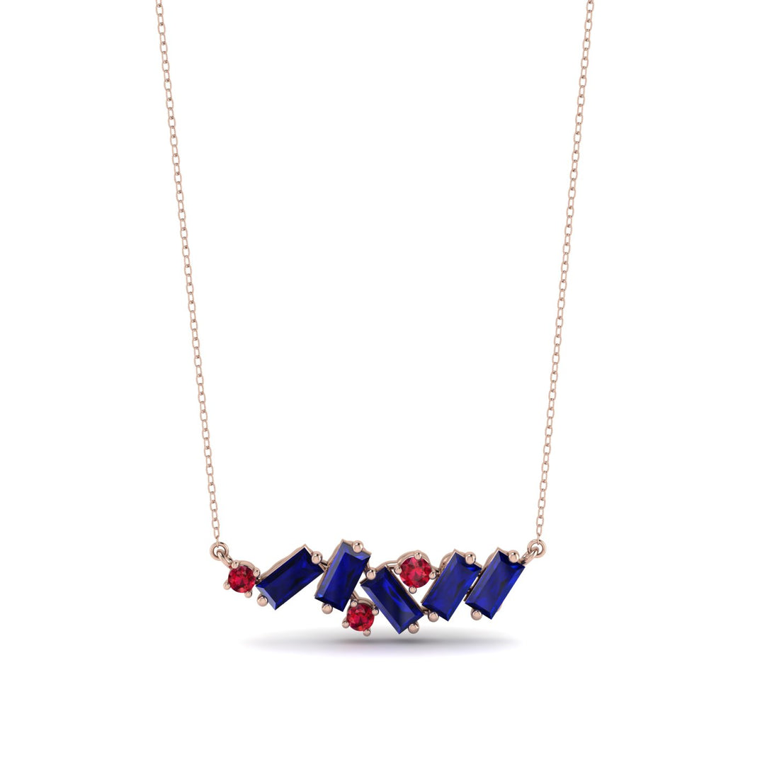 Baguette Ruby Necklace - Arielle No. 71