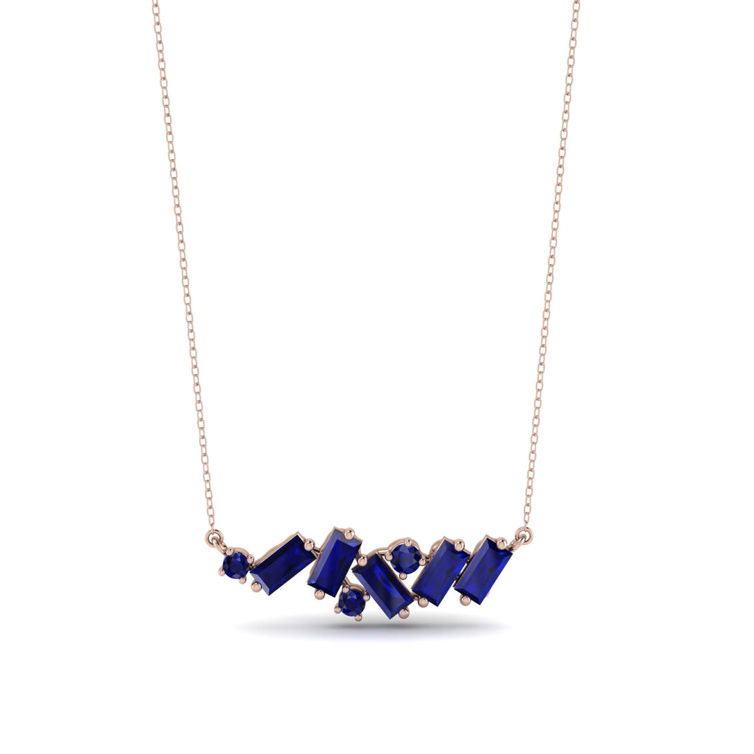 Baguette Sapphire Necklace - Arielle No. 74