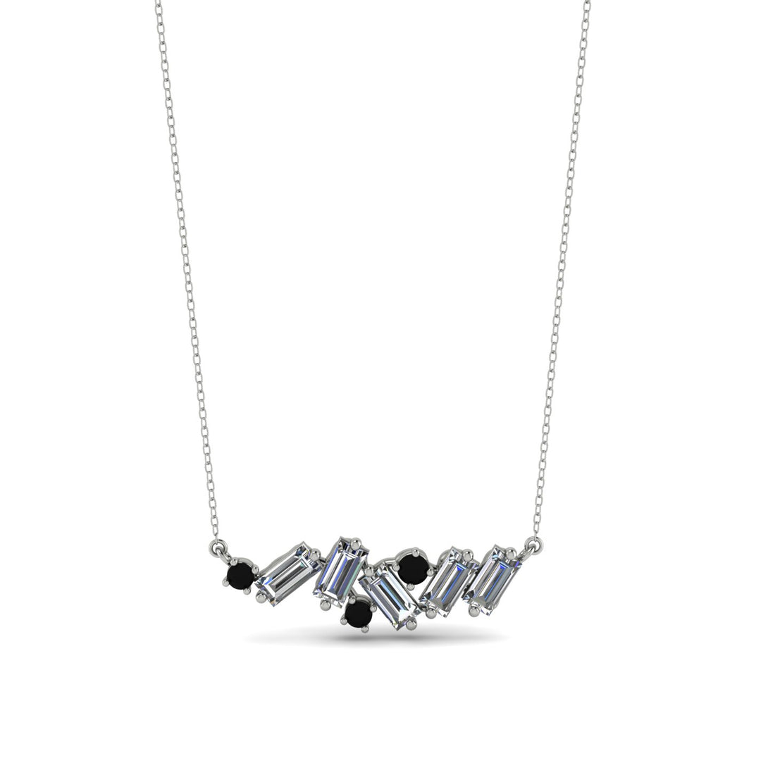 Baguette Black Diamond Necklace - Arielle No. 9