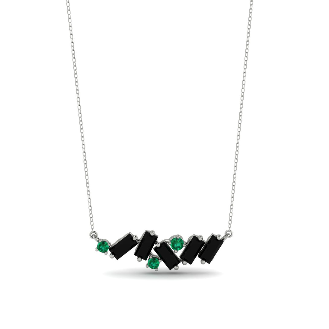 Baguette Emerald Necklace - Arielle No. 36