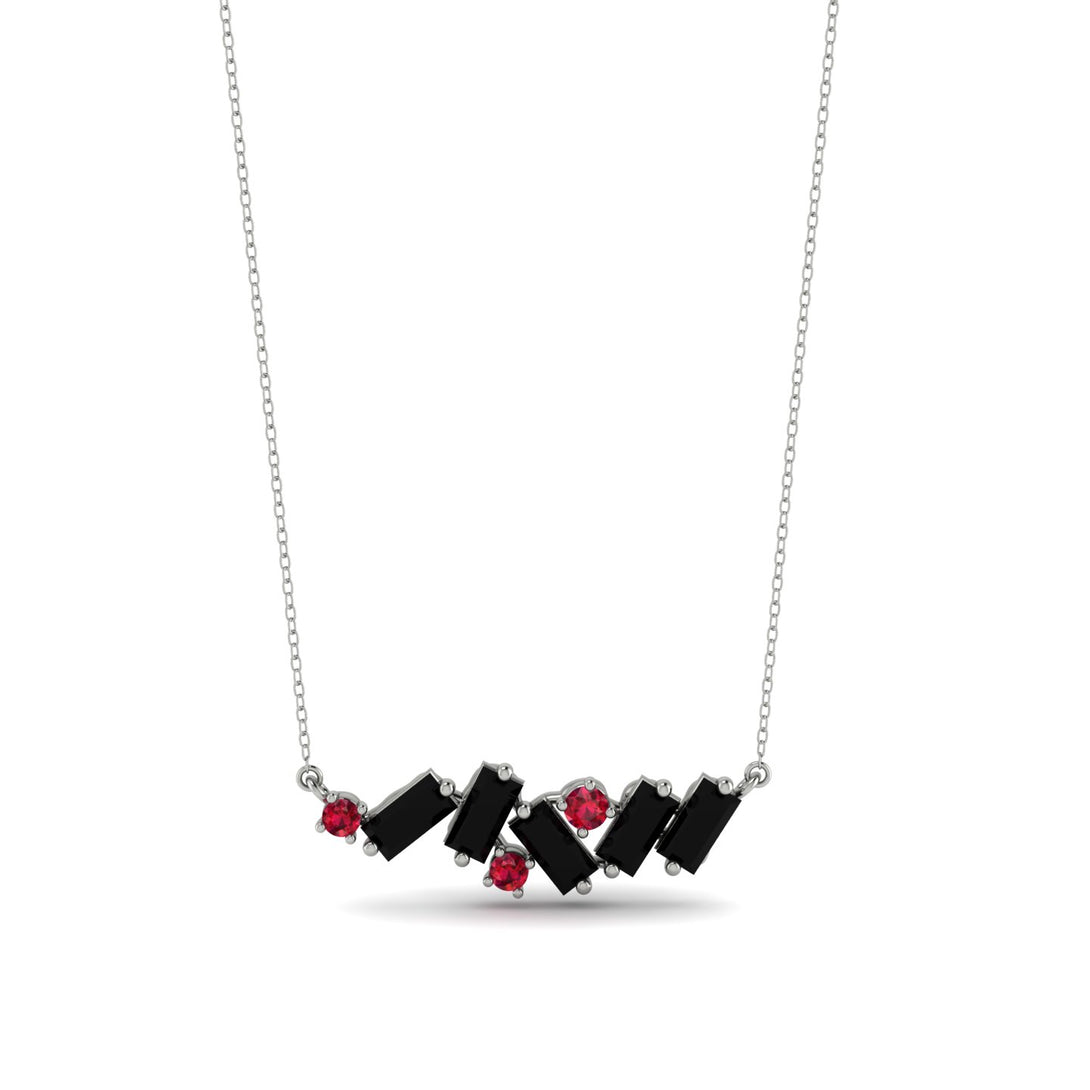 Baguette Ruby Necklace - Arielle No. 42