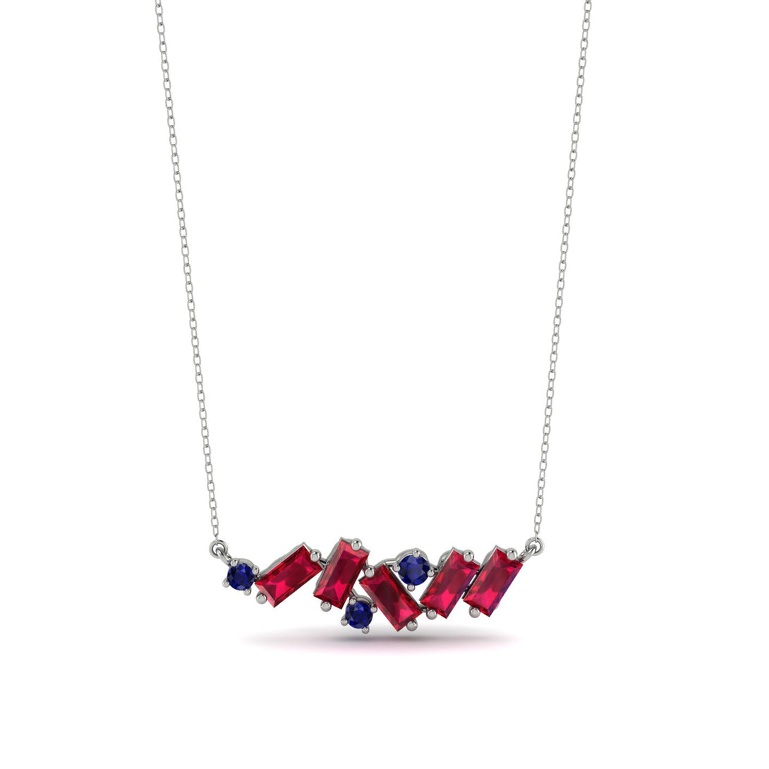 Baguette Sapphire Necklace - Arielle No. 60