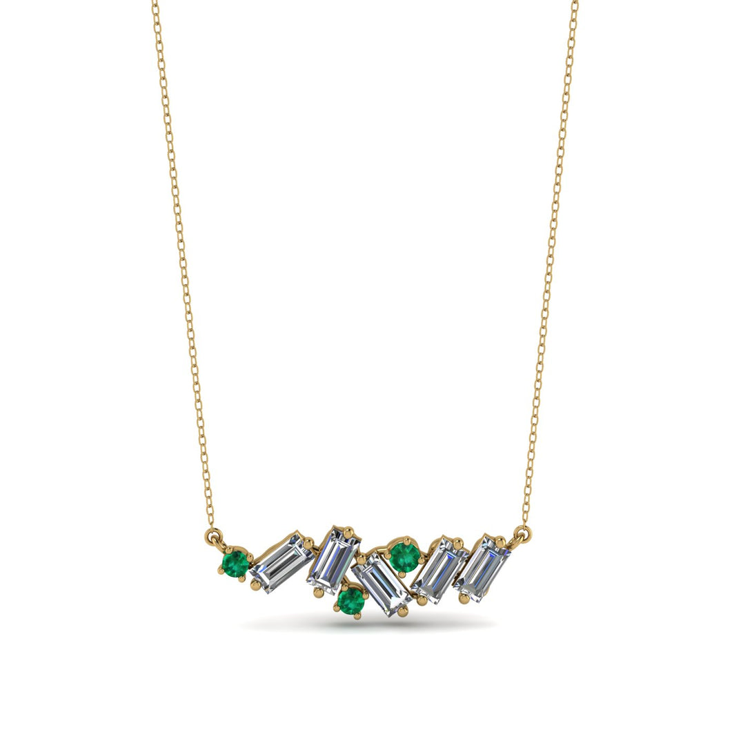 Baguette Emerald Necklace - Arielle No. 4