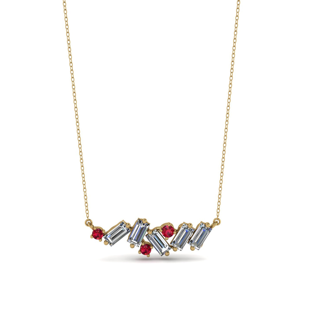 Baguette Ruby Necklace - Arielle No. 10