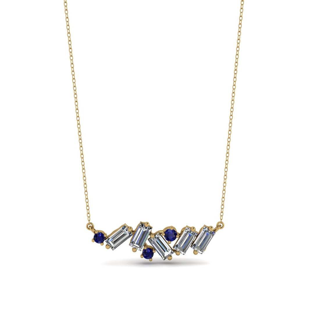 Baguette Sapphire Necklace - Arielle No. 13