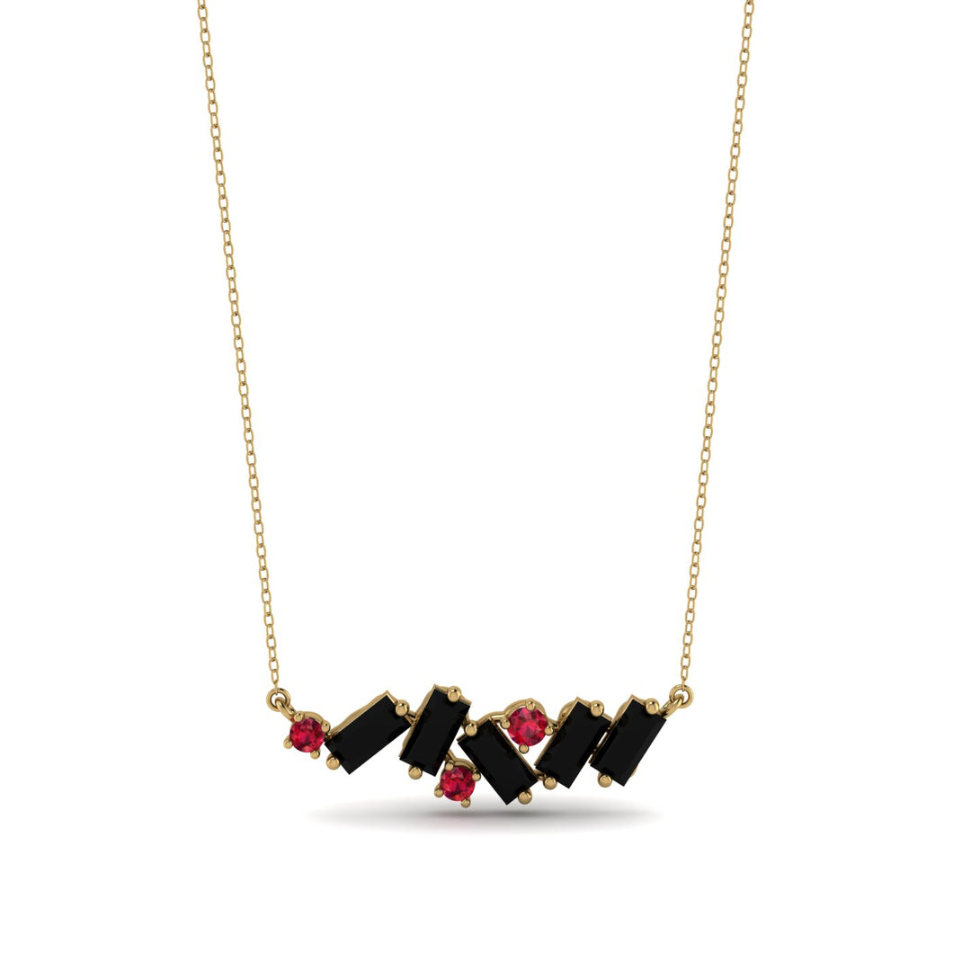 Baguette Ruby Necklace - Arielle No. 40