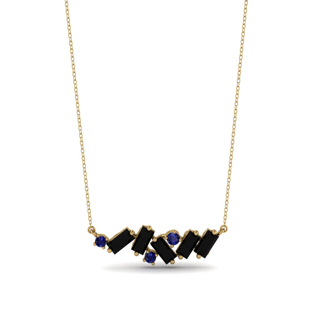 Baguette Sapphire Necklace - Arielle No. 43