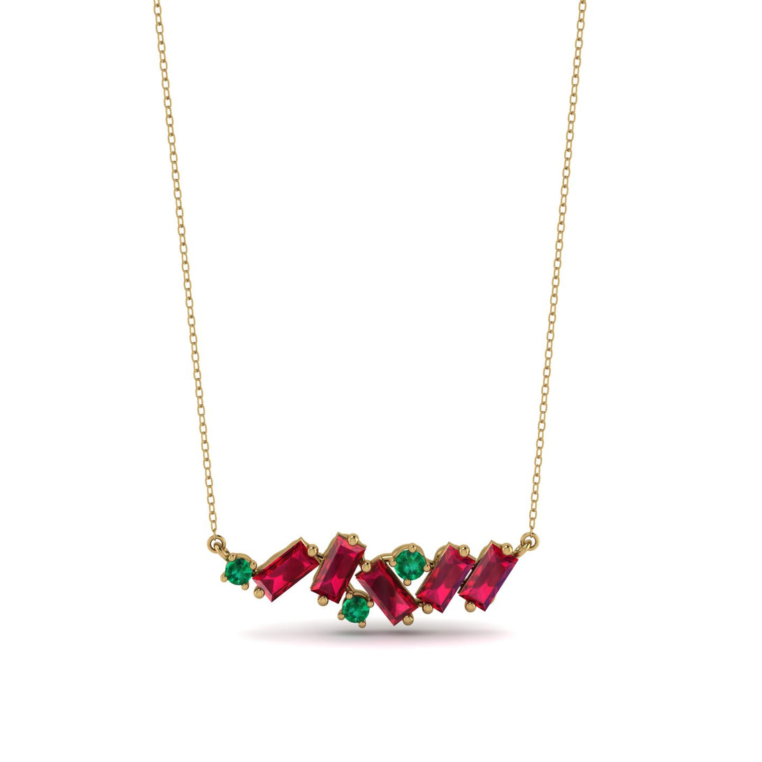 Baguette Emerald Necklace - Arielle No. 49