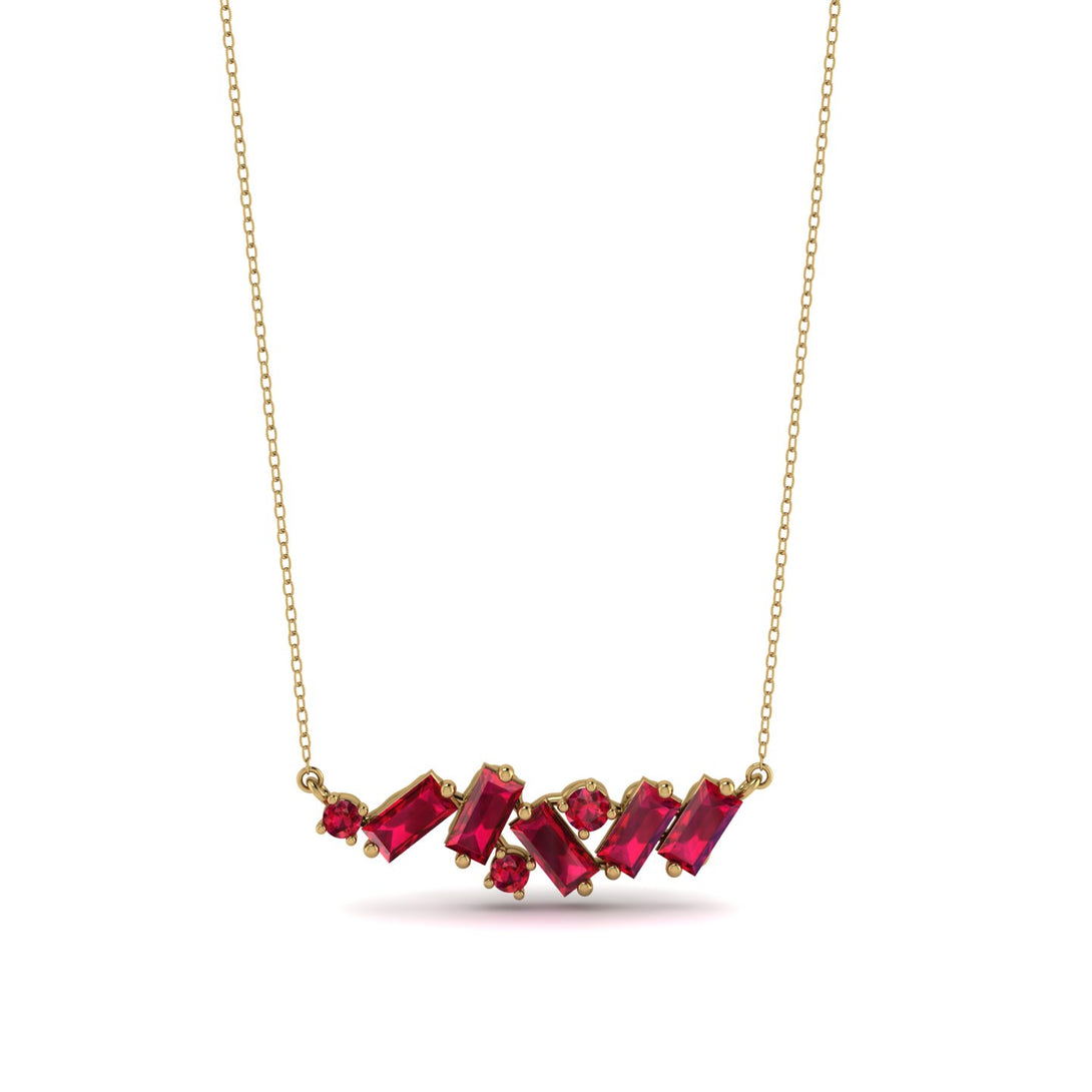 Baguette Ruby Necklace - Arielle No. 55