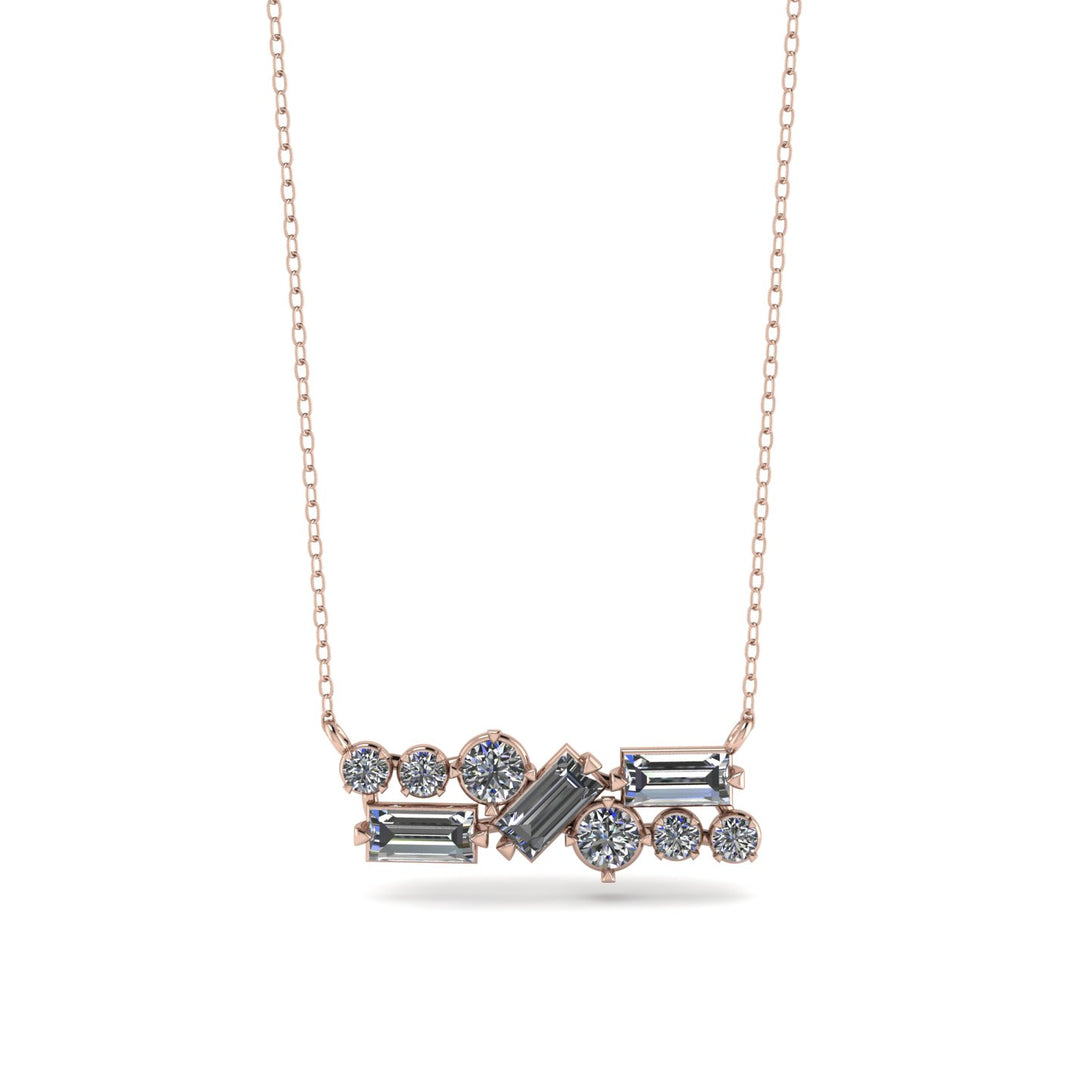 Diamond Baguette Necklace Mix - Kinley No. 2