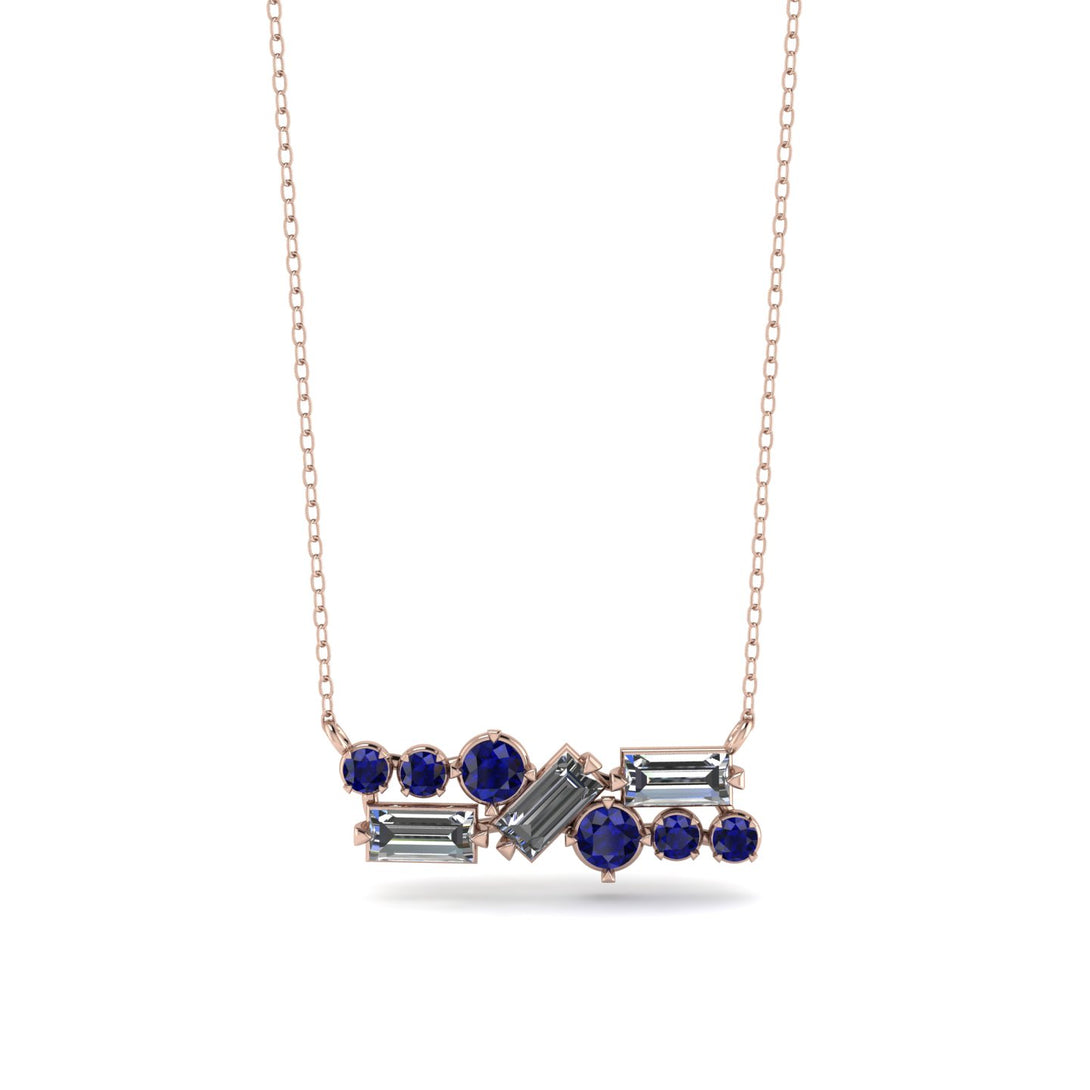Diamond Baguette Necklace Mix - Kinley No. 14
