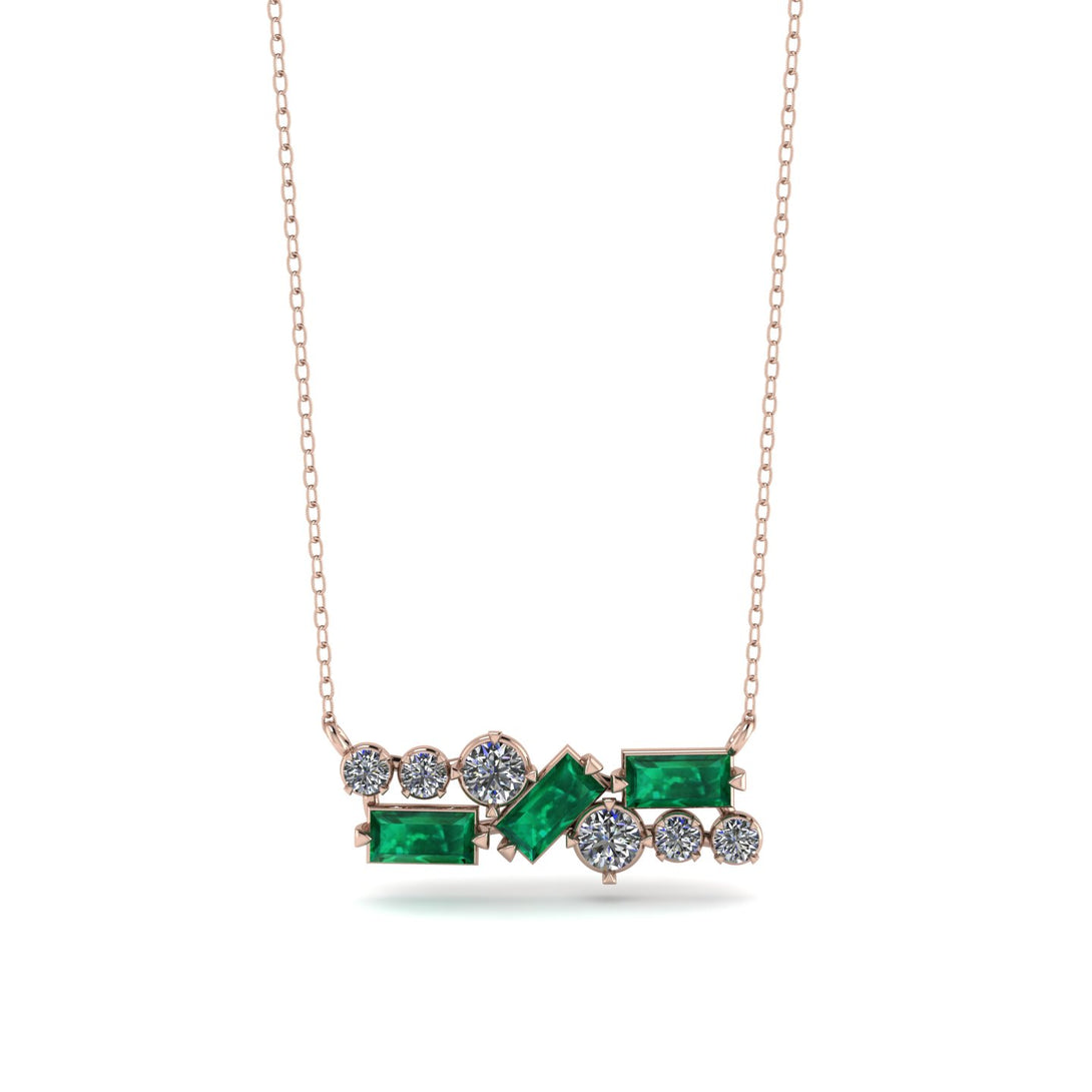 Emerald Baguette Necklace Mix - Kinley No. 17