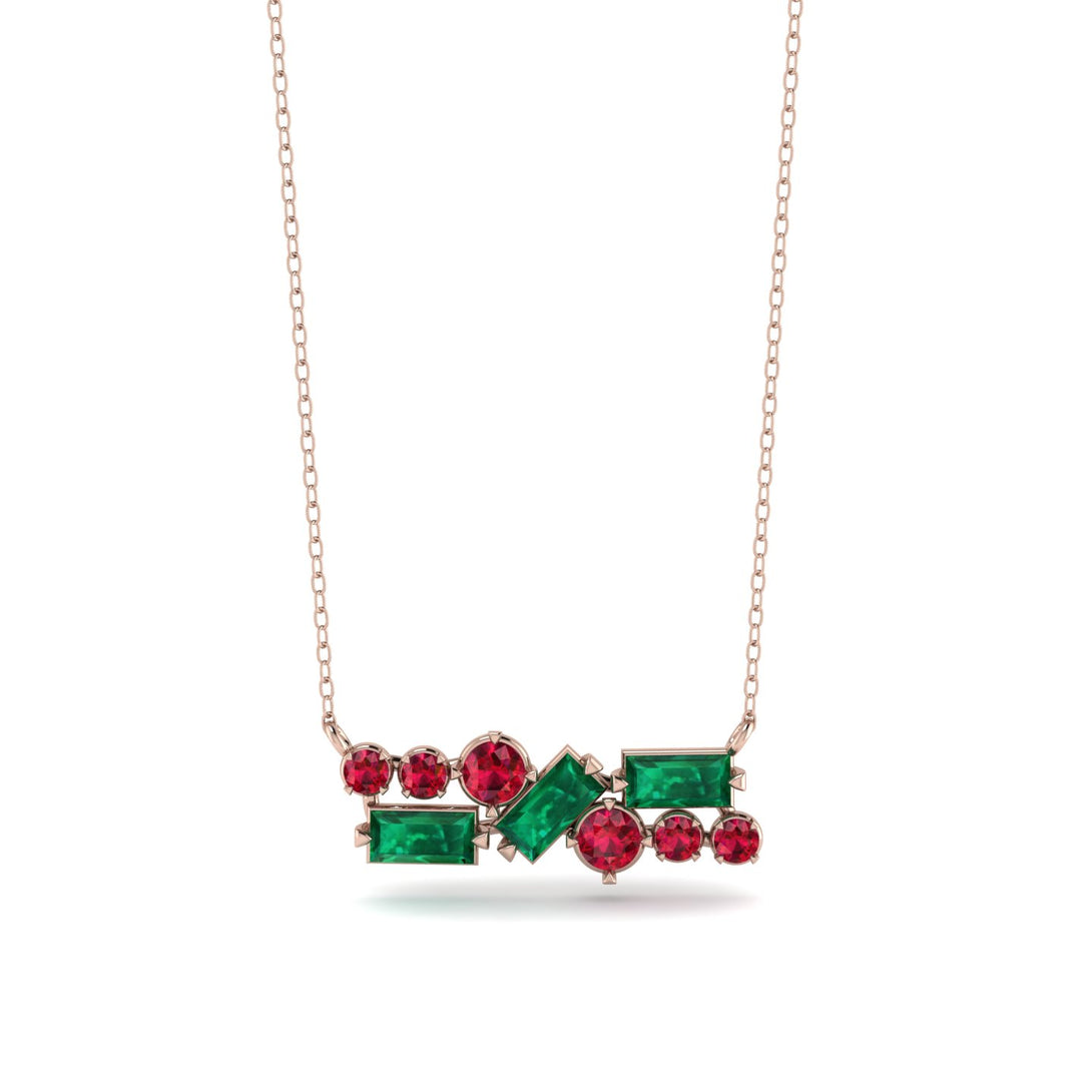 Emerald Baguette Necklace Mix - Kinley No. 26