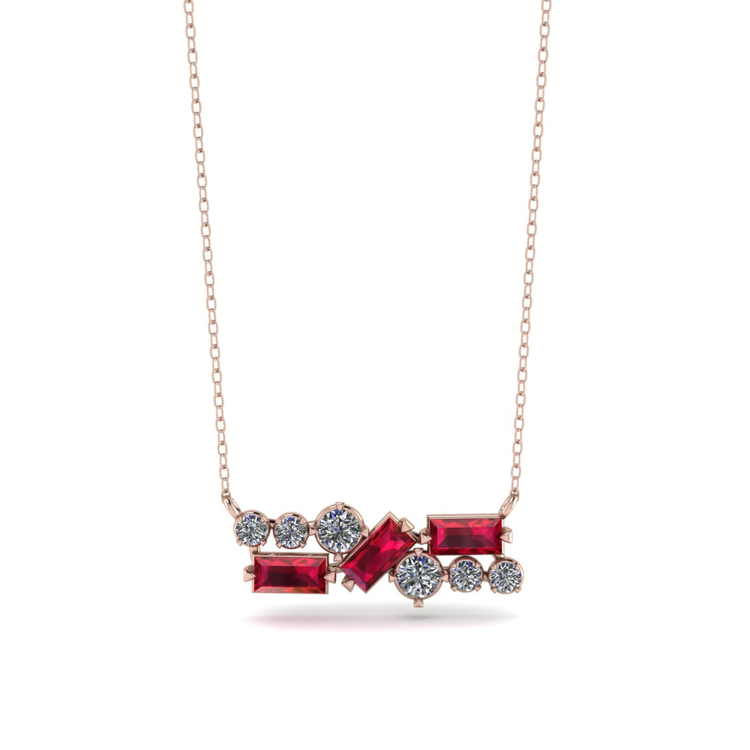 Ruby Baguette Necklace Mix - Kinley No. 47