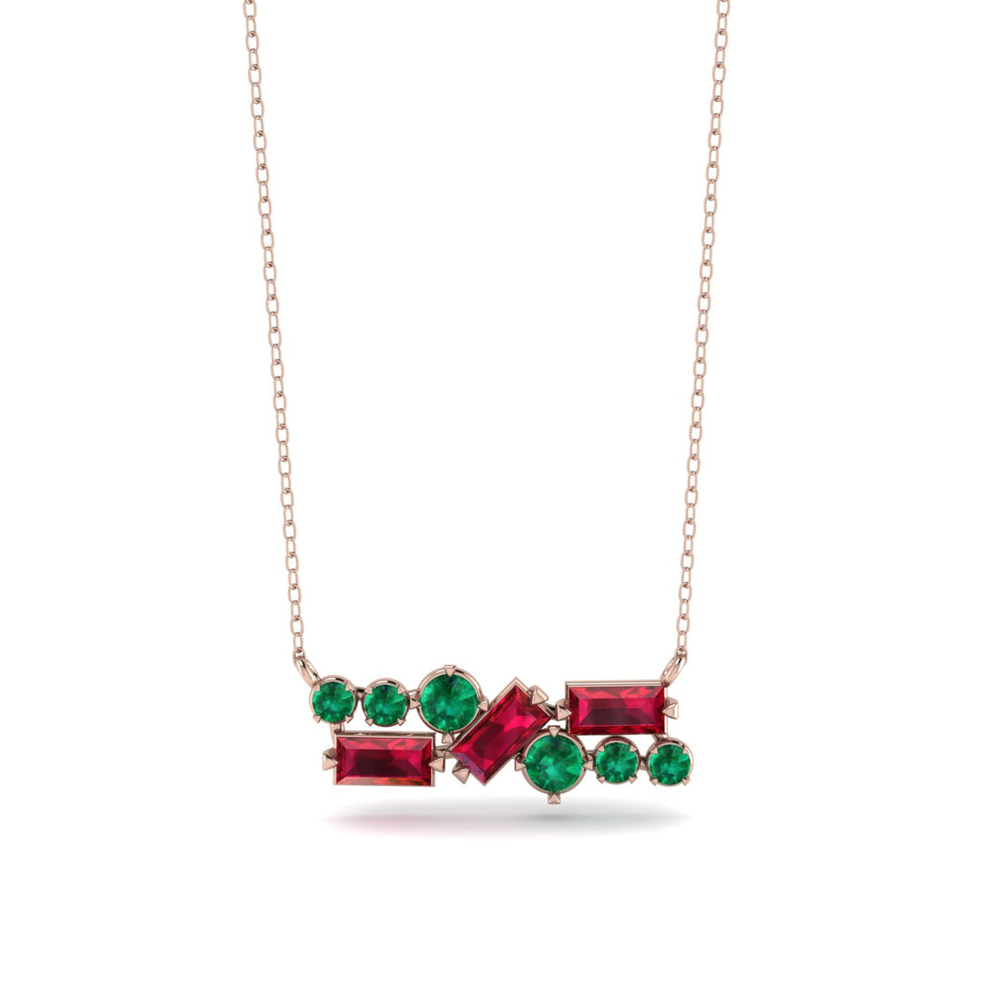 Ruby Baguette Necklace Mix - Kinley No. 50
